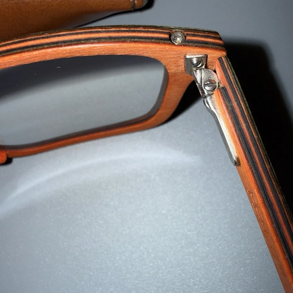 FEB 31ST Apus Air Green /Orange WOOD AUTHENTIC EYEGLASS Frames C00158C10 & Case